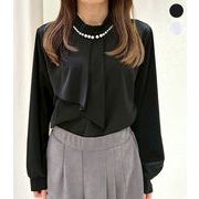 【2025新作】パールネックラッフルブラウス★衣料1280