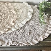 3色展開☆コットン100％ フリル付きマット・50×80cm・バスマット