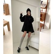 2025年INS 秋冬新作  気質  可愛い  スウェット  クルーネック  韓国風   ワンピース