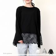 ◎追加生産中◎ 【2026新作】40's天竺　裾レース　ロングスリーブ　Tシャツ(33154)