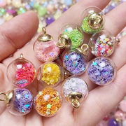 16mm ガラスボールペンダント  チャーム デコパーツDIY  ペンダント デコ素材 手芸材料