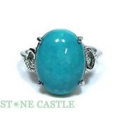 ☆一点物☆【リング】天然ターコイズ オーバル型 (3A) 約12x16mm No.30