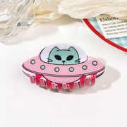UFO 猫 ヘアピン バンスクリップ エイリアン 宇宙船 猫 ヘアクリップ 猫雑貨 ねこ ネコ 猫アクセサリー