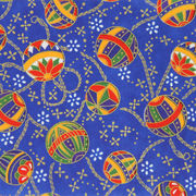 手染友禅紙（菊全判）1000×660　手まり　青