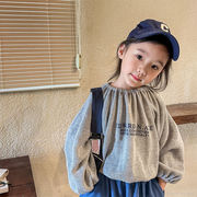 ins　春新作　子供服　キッズ　英字　プリント　長袖　Tシャツ　カジュアル　トップス　可愛い　おしゃれ