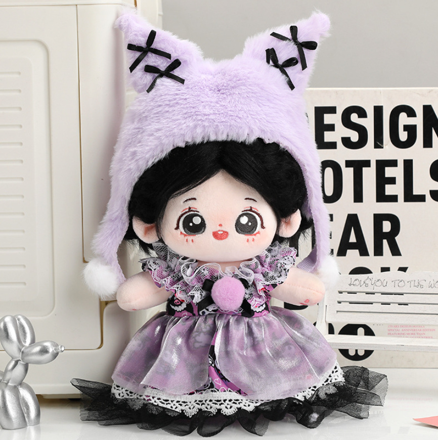 20cm コットンドール用 もこもこ衣装 着せ替えセット ロリータ風