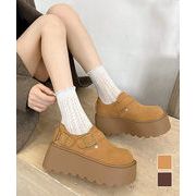 【日本倉庫即納】 厚底ローファー レディース スエード調