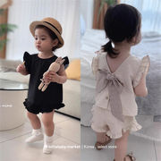 2026  春新品 ★ 韓国風子供服★ 薄手 タンクトップ & ショートパンツ 2点セット 73-100cm