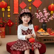 2026春秋子供服 シンプル ワンピース セットアップ 韓国風 防寒 温かい ベビー服 キッズ服 [73~100cm]