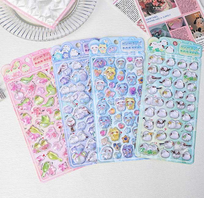 文房具 手帳素材 DIY用 手芸用品 手帳シール ステッカー 3Dシール 装飾シール 精美 ク リスタルの質感