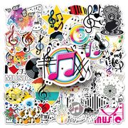 50枚/セット 音符のステッカー 音楽 music 雑貨 diy 装飾品 防水楽器ラベル 手帳用 音符シール  文房具