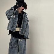 2026春※デニムセット 全面グラフィティ ヴィンテージ デニム 2点セット 男女兼用