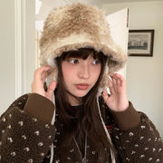 ファー帽　バケットハット　ミックス　韓国ファッション