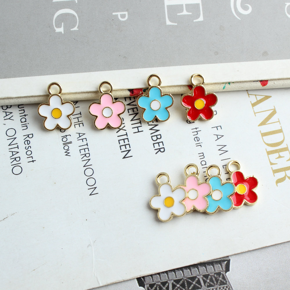 デコパーツ 花 アクセサリーパーツ ピアスパーツ フラワー メタルチャーム  DIYパーツ 小さめ かわいい