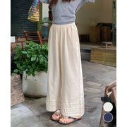 【日本倉庫即納】 ワイドパンツ フリル レディース 春夏