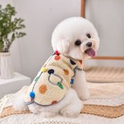 ノースリーブベスト、秋冬犬用防寒ベスト、中小型愛猫用のカラフルな水玉模様のコート