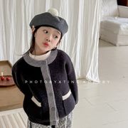2026韓国風子供服 キッズ アウター コート ニット 子供服  女の子  キッズ 80cm-130cm