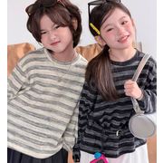 2026 夏新作 トップス 韓国風子供服 子供服 Tシャツ長袖スウェット2色 90cm-150cm