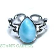 ☆一点物☆【リング】ラリマー (5A) しずく型 No.02