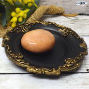 原石一点物 握り石 オレンジムーンストーン 天然石 (オレンジムーンストーン106g-4白色巾着付 現物販売)