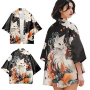 法被 白狐舞法被 幻想の白い狐が舞う 大人用 子供用 羽織 祭り 衣装