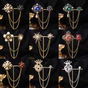 チェーンブローチ メンズシャツ装飾メタルクリップ レディース タキシードネクタイハットスカーフ06820