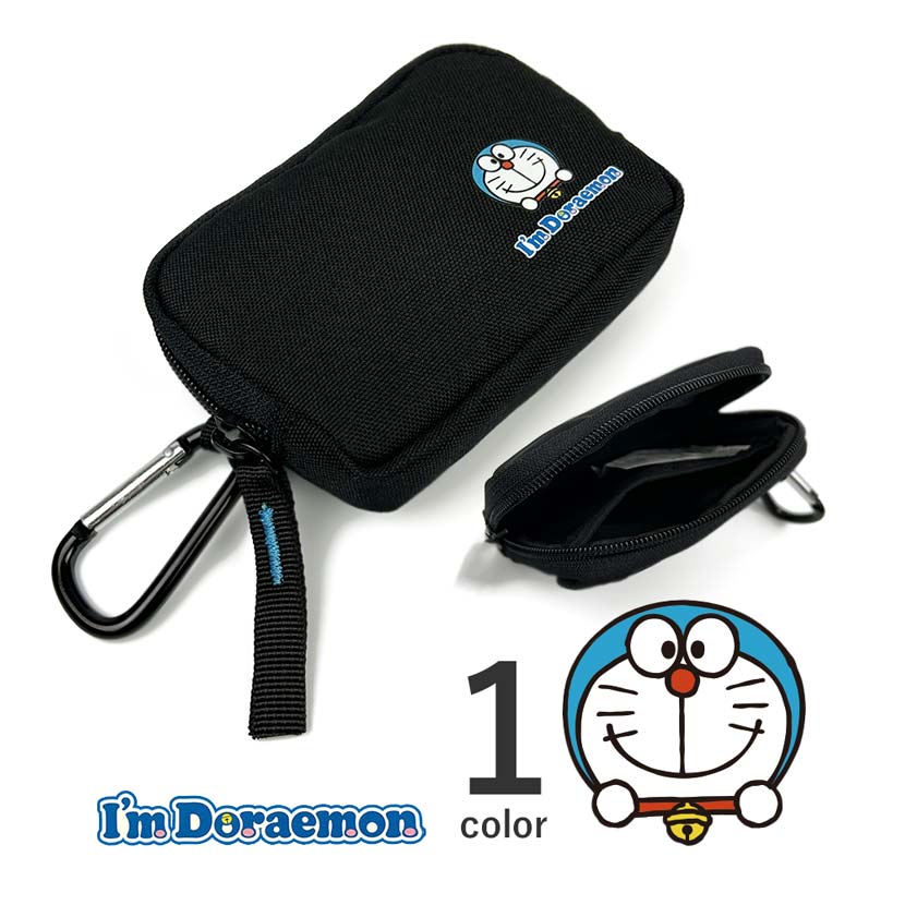 サンリオ×アイム ドラえもん カラビナ付き ナイロン ラウンド ファスナー 小銭入れ コインケース