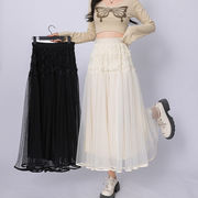 フェアリードレス、重厚なインレイ3D花柄デザインメッシュスカートV00209