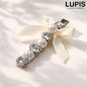 ヘアアクセサリー ヘアクリップ リボン パール ビジュー 華やか 上品 ゴージャス ガーリー かわいい