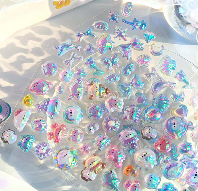 ウサギ  3Dステッカー シール 立体ステッカーぷっくりシール ぷくぷくシール スマホケース美容