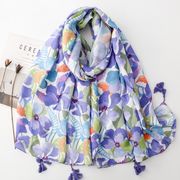 【2026新作】花柄デザインニットソーマフラー柔らかいファッションおしゃれ