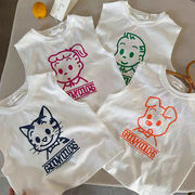 2026春夏※棉100 ノースリーブ Tシャツ カジュアル アニメ柄 タンクトップ 子供用トップス