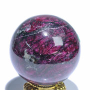希少 約50mm ロシア産 ユーディアライト スフィア Eudialyte 丸玉 置物 風水【カード付】
