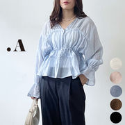 【2026新作】シャーリングセミシアーブラウス