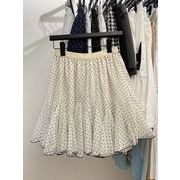 今季マストバイ デザイン おしゃれ   カジュアル   水玉  フリル  ミモレスカート