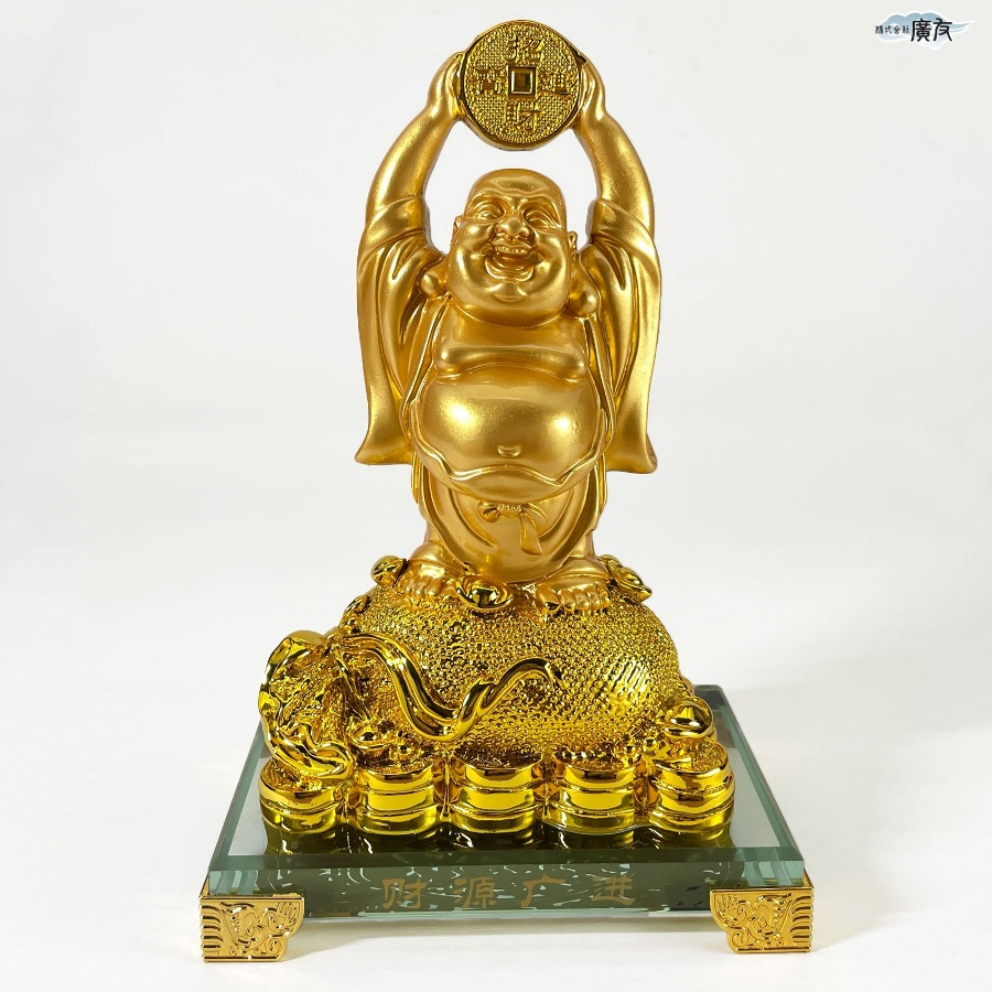 布袋 布袋様 金運アップ 七福神  ハッピーブッダ happy buddha statue 風水(財源広進布袋 金色11番)