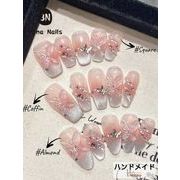 1パック/10個ピンクキャッツアイジェルネイルシール フレンチ　 簡単 ツール付き