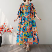 【2026新作】レディース花柄デザインワンピースロングワンピースカジュアル