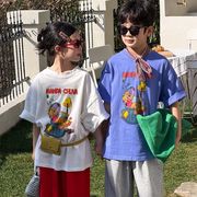 2026夏服※MOX☆カートゥーン英字プリントトップス クルーネック半袖