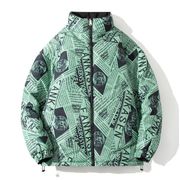 メンズアウター棉服ロングコート 秋冬防寒服カップル ファージャケットペアコート厚手 両面着