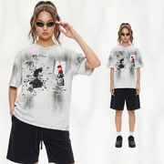 メンズ 無地/プリント ビンテージ風 半袖 Tシャツ 男女専用 ストリート系 トップス 夏 2026新作★