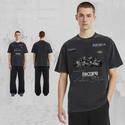 メンズ 無地/プリント ビンテージ風 半袖 Tシャツ 男女専用 ストリート系 トップス 夏 2026新作★