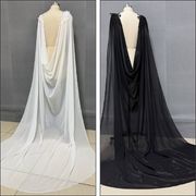 【2色展開】ドレス付属品小物/刺繍アップリケ付き、レースシフォンショールRSV13076