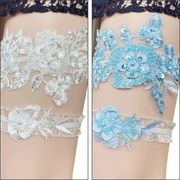 【2色展開】ブライダルガーターベルト、レース花柄ガーターベルト、ウェディングガーターT00051