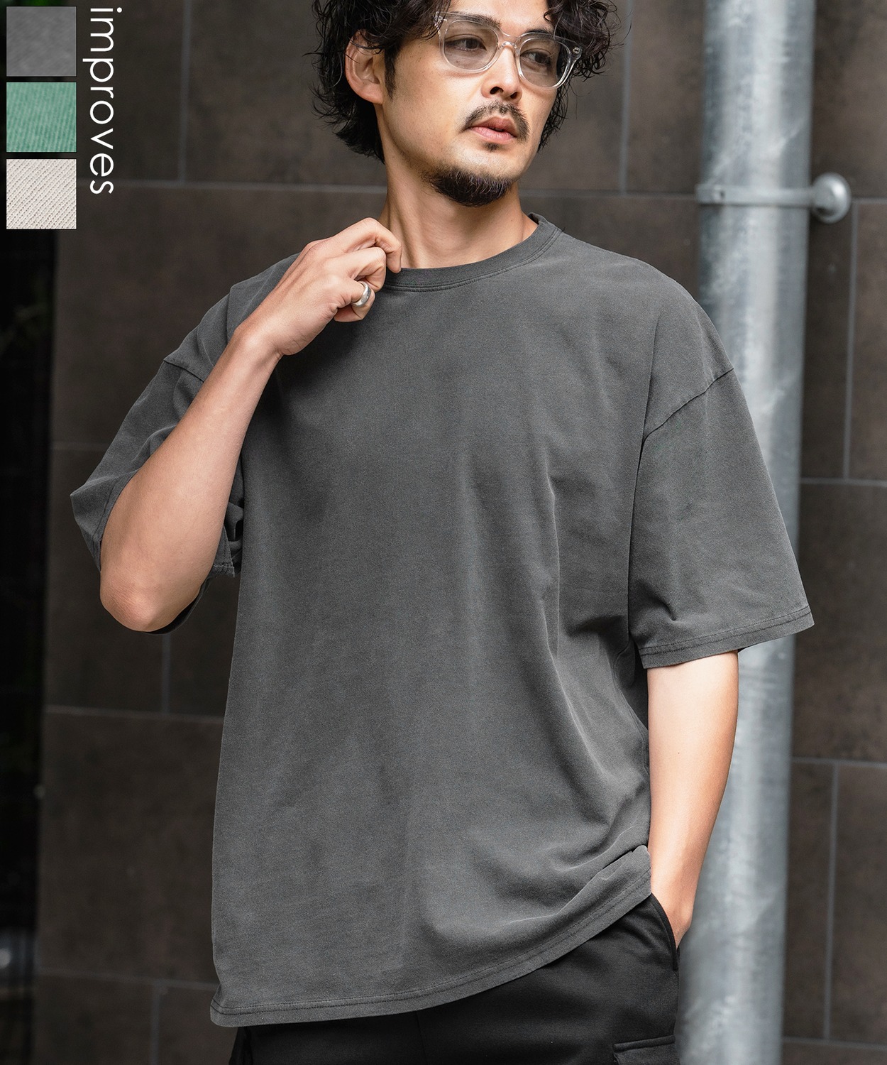 SIDE24-064 ピグメント半袖Tシャツ
