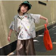 2026夏新作 ins韓国子供服 子供服 ベビー服 キッズ服 男の子 トップス 半袖 シャツ 100～150CM