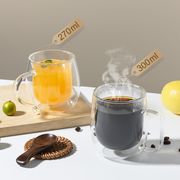 ダブルウォール グラスカップ 300ml 二重構造 耐熱ガラス マグカップ ティーカップ タンブラー 保温 保冷