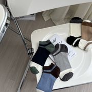 メンズショートソックス 夏用 薄手ローカット浅履きソックス5色