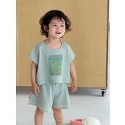 2026夏新作 韓国風子供服 キッズ服 ベビー服 男の子 タンクトップ+ショートパンツ 2点セット 73~110CM