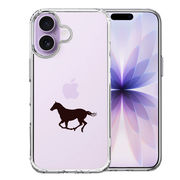 iPhone17 側面ソフト 背面ハード ハイブリッド クリア ケース 馬 サラブレット